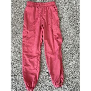 Better Together Sz M pants track lounge Jr Pink Cargo Pockets drawstring Nylon